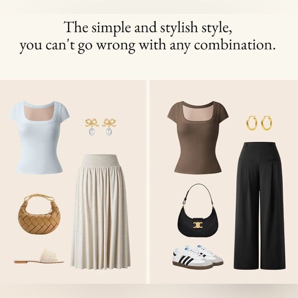 NWT OGL Plantive® Stretch Cotton Square Neck Cap Sleeve Brami - Navy Size L - Picture 12 of 12